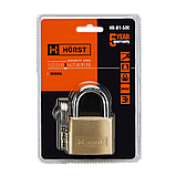 Замок навісний латунний HORST HR-B1-50E 50мм, фото 4