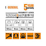 Замок навісний латунний HORST HR-B1-50E 50мм, фото 6