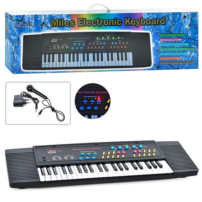 Дитяче піаніно-орган MLS3738 має 44 нотні клавіші, мікрофон, запис, демо