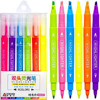 Від 3 шт. Набір фломастерів 6 кольорів "Неон" М6201 "Odemei"  купити дешево оптом в інтернет-магазині