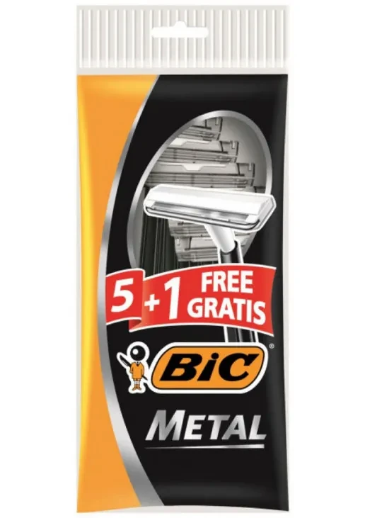 Станок для гоління BIC "Metal", 5+1 шт