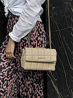 SoHo Small Quilted Leather Shoulder Bag Beige