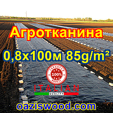 Агротканина 0,8х100м 85g/m²  PROFI Чорна, плетена, щільна. мульчування грунту - пакет