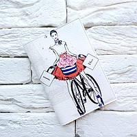 Обложка для паспорта Девушка на велосипеде