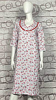 Ночная рубашка женская с длинным рукавом на байке р-ры 48-56 "DICOLOR" недорого от прямого поставщика