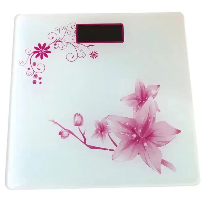 Ваги підлогові Domotec DT2015 до 180 кг Рожева квітка, фото 1