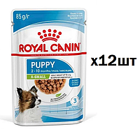 СРОК 02.2024!!! Влажный корм ROYAL CANIN XSMALL PUPPY для щенков маленьких пород,12шт*85г