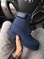 Жіночі зимові ботинки Timberland Dark Blue / Жіночі зимові ботинки Тимберленд - сині