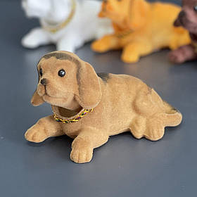 Собачка велика в автомобіль "З махаючою головою" шоколадна подарунок