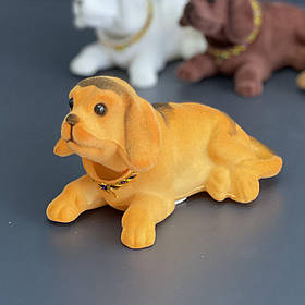 Собачка велика в автомобіль "З махаючою головою" руда подарунок