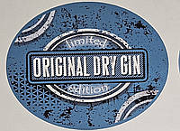 Овальные наклейки на листе А3 - 25 шт размером 55 мм х 70 мм - ДЖИН - ORIGINAL DRY GIN