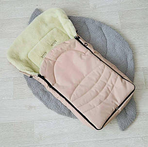 Зимовий конверт-чохол на овчині в коляску 98*46 см чохол у люльку конверт на санки спальник у коляску, фото 1