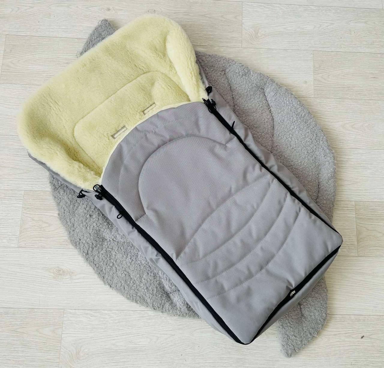 Зимовий конверт-чохол на овчині в коляску 98*48 см чохол у люльку конверт на санки спальник у коляску