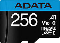 Карта пам'яті Adata 256GB microSDXC W/AD. AUSDX256GUICL10A1-RA1 (AUSDX256GUICL10A1-RA1)