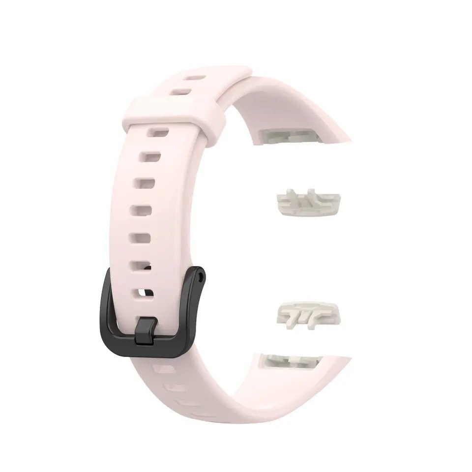 Силіконовий кольоровий ремінець на фітнес-трекер Honor Band 6 і Band 7. Рожевий (pink) з фіксаторами