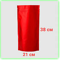 Дой-пак пакет червоний металізований із зип замком 210*380 мм, крафт-пакет-пакет для чаю сухофруктів Korob (1)