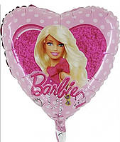 Фольгированный шар сердце Barbie 18" Grabo