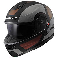 LS2 FF908 Strobe 2 Orion Matt Black Purple Blue, XS Мотошолом модуляр з окулярами