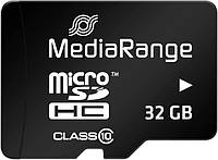 Карта пам'яті MediaRange 32GB microSDHC memory card, Class 10, with SD adapter (MR959)