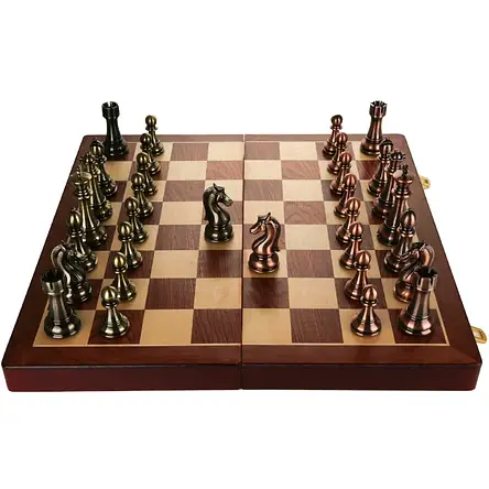 Шахи Royal Chess 39 х 39 см, з дерев'яною шаховою дошкою та металевими шахами, фото 1