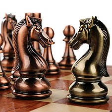Шахи Royal Chess 39 х 39 см, з дерев'яною шаховою дошкою та металевими шахами, фото 4