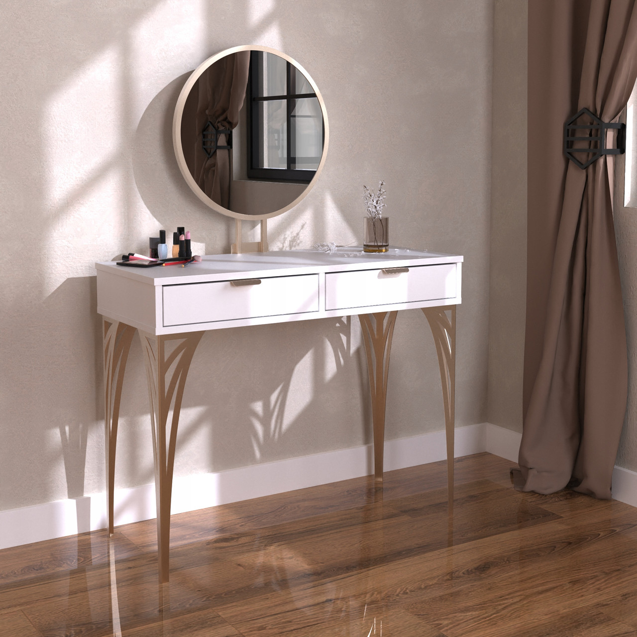 Туалетний столик Pacardo Design Deco Білий мат/шампань