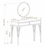 Туалетний стіл Pacardo Design Deco Чорний / Дуб, фото 2