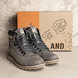 Черевики зимові шкіряні чоловічі Caterpillar сірі, теплі високі Черевики на хутрі на товстій підошві *408 сір*, фото 7