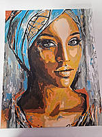 Картина девочка Африки Декор для дома Картина ручной работы Картина с женщиной