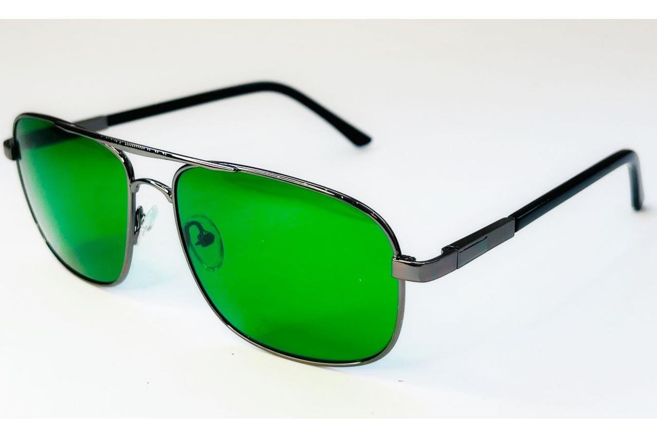 Універсальні окуляри з зеленою лінзою з натурального скла  унісекс