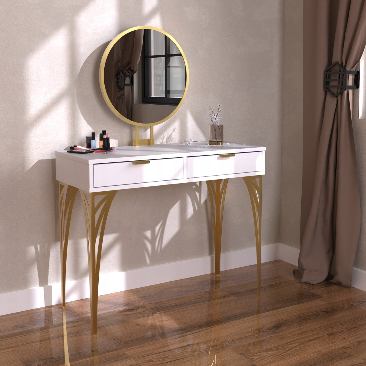 Туалетний столик Pacardo Design Deco Білий мат / Золото