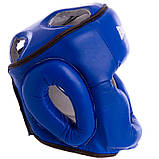 Шолом тренувальний для карате, боксу BOXER, шкіра, М, L, різн. кольору синій, Універсальний, фото 2