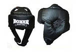 Шолом боксерський (для боксу) BOXER, зверху шнурівка, вініл, різн. кольору, L чорний, фото 2