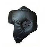 Шолом боксерський (для боксу) BOXER, зверху шнурівка, вініл, різн. кольору, L чорний, фото 3