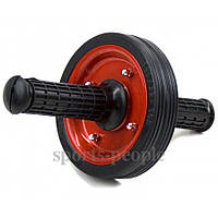 Ролик для пресса Power Roller, одинарный, Ø 16.5 см, металл., на подшипнике, черный с красным