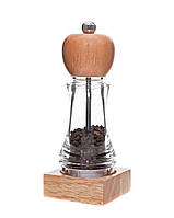 Млинок для солі та перцю з акрилу d6 см h16,5 см на підставці, Подрібнювач для солі та перцю, Спеційник для солі та перцю