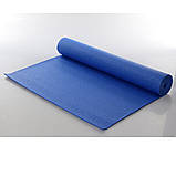 Килимок для йоги та фітнесу, PVC, 173*61*0.6 см, різн. кольори синій, фото 3