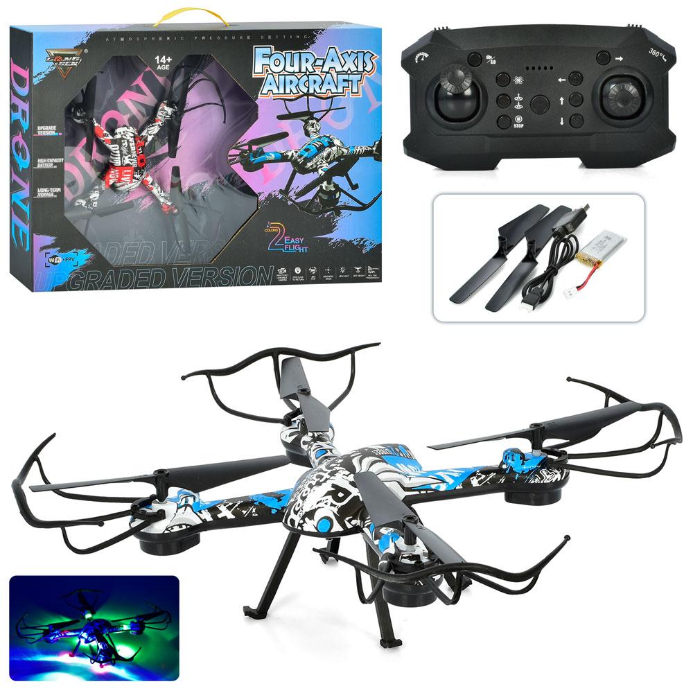 Квадрокоптер G4 радіокер., 2,4 G, дод. лопості, акум., USB, 2 кольори, світло, кор., 55-37-7,5 см., фото 1