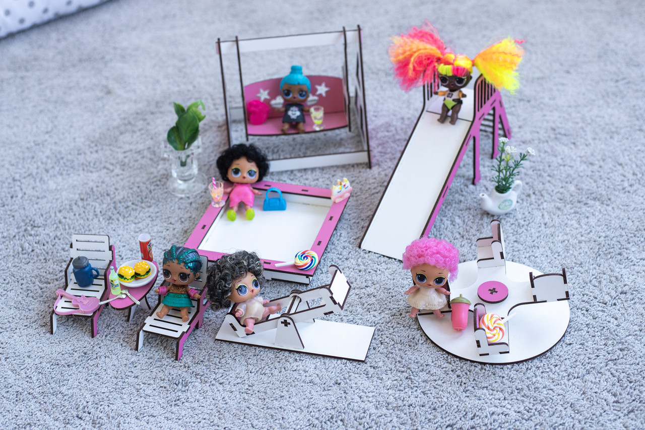 «Дитячий майданчик» набір лялькових меблів ForestWood для LOL, розовий