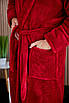 Халат чоловічий махровий теплий великих розмірів 1022 Червоний (2XL - 5XL), фото 5