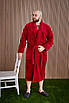 Халат чоловічий махровий теплий великих розмірів 1022 Червоний (2XL - 5XL), фото 4