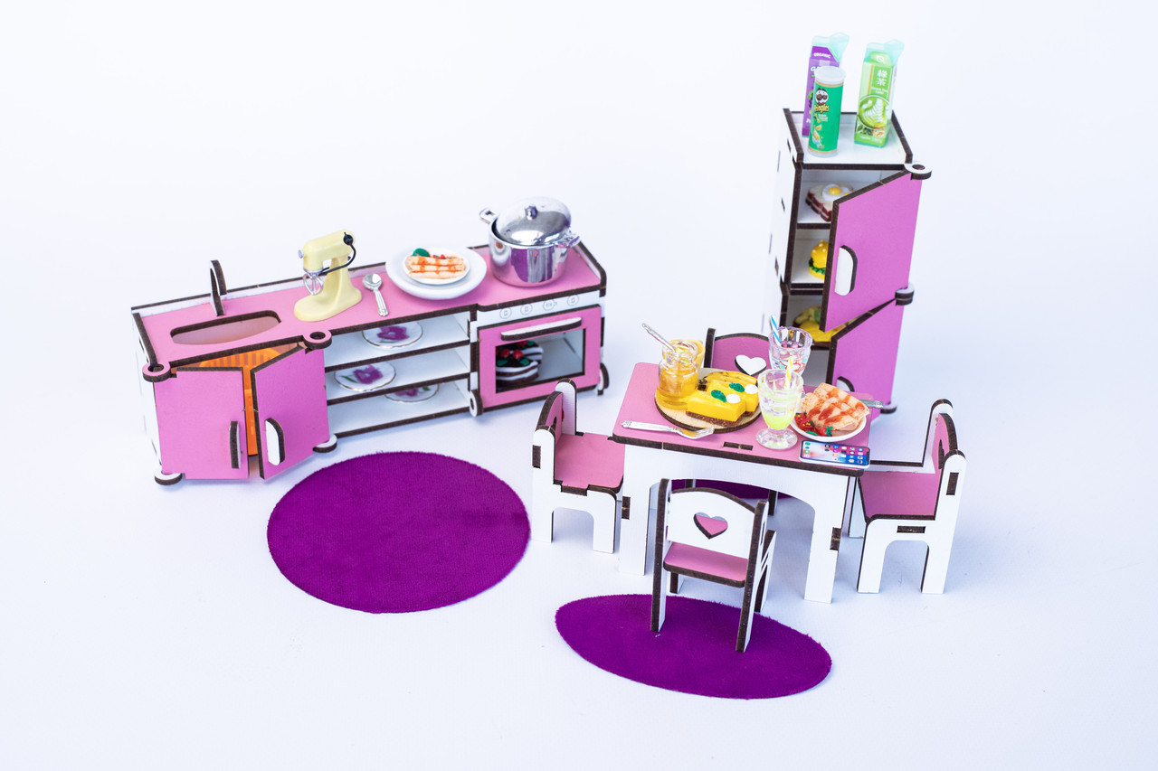«Кухня» набор кукольной мебели ForestWood для LOL, розовый - фото 1 - id-p1950442023