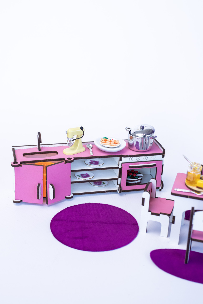 «Кухня» набор кукольной мебели ForestWood для LOL, розовый - фото 4 - id-p1950442023