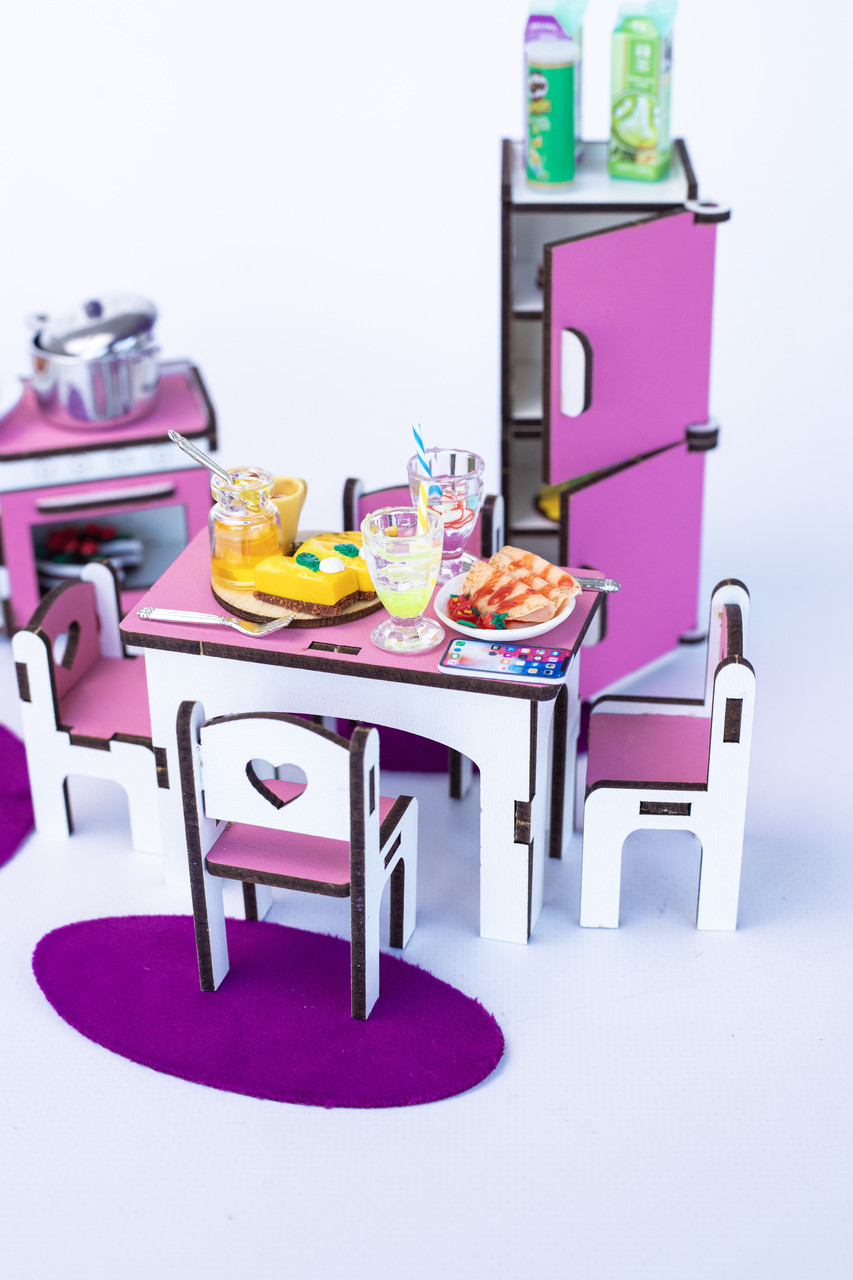 «Кухня» набор кукольной мебели ForestWood для LOL, розовый - фото 7 - id-p1950442023
