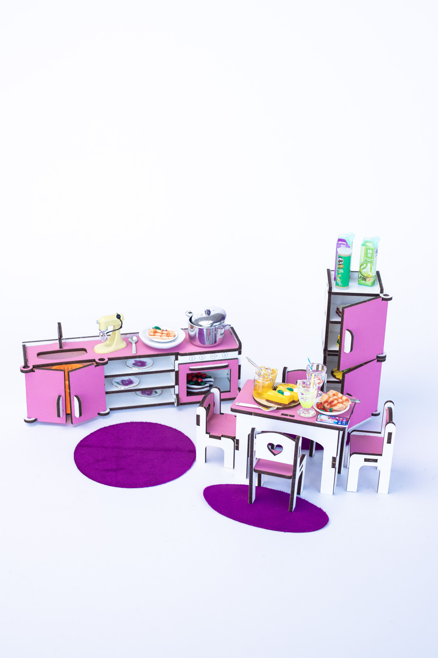 «Кухня» набор кукольной мебели ForestWood для LOL, розовый - фото 6 - id-p1950442023