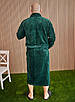 Халат чоловічий махровий теплий великих розмірів 1022 Смарагдовий (2XL - 5XL), фото 5
