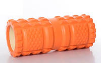 Массажный ролик (роллер, валик) для йоги MS 2465, 32.5*14см, с выемкой для позвоночника, разн. цвета оранжевый