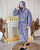 Халат чоловічий махровий з капюшоном теплий (S-5XL) 1024 Сірий, фото 8