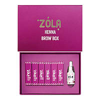 Набор хны для бровей с маслом ZOLA Henna Box, 6 шт по 5 гр