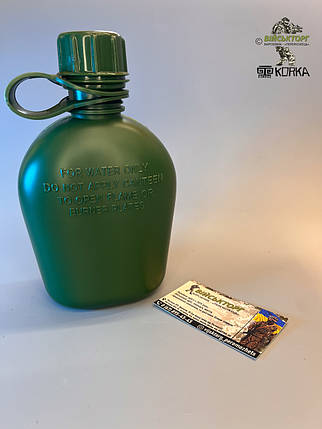 Фляга 1л. пластик олива, фото 2